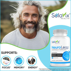 Close-up NeuroLeap capsules highlighting vegan formula for brain health