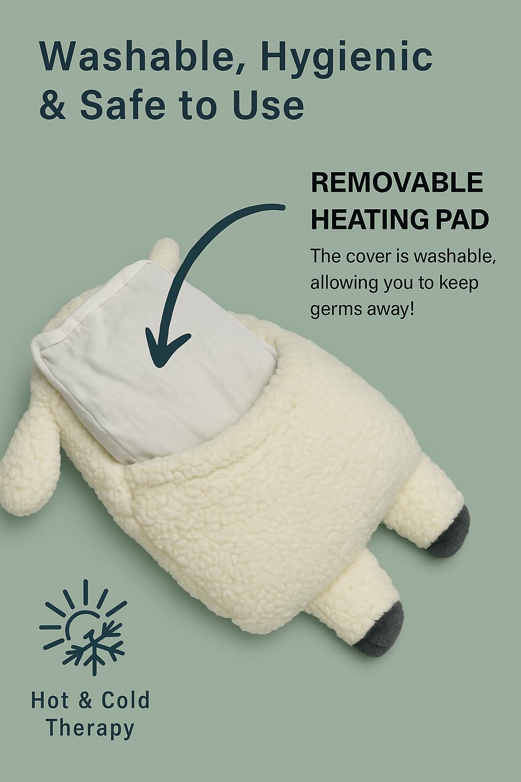 Solayman's Cozy Sheep plush fabric offers soft, comforting contact with skin.