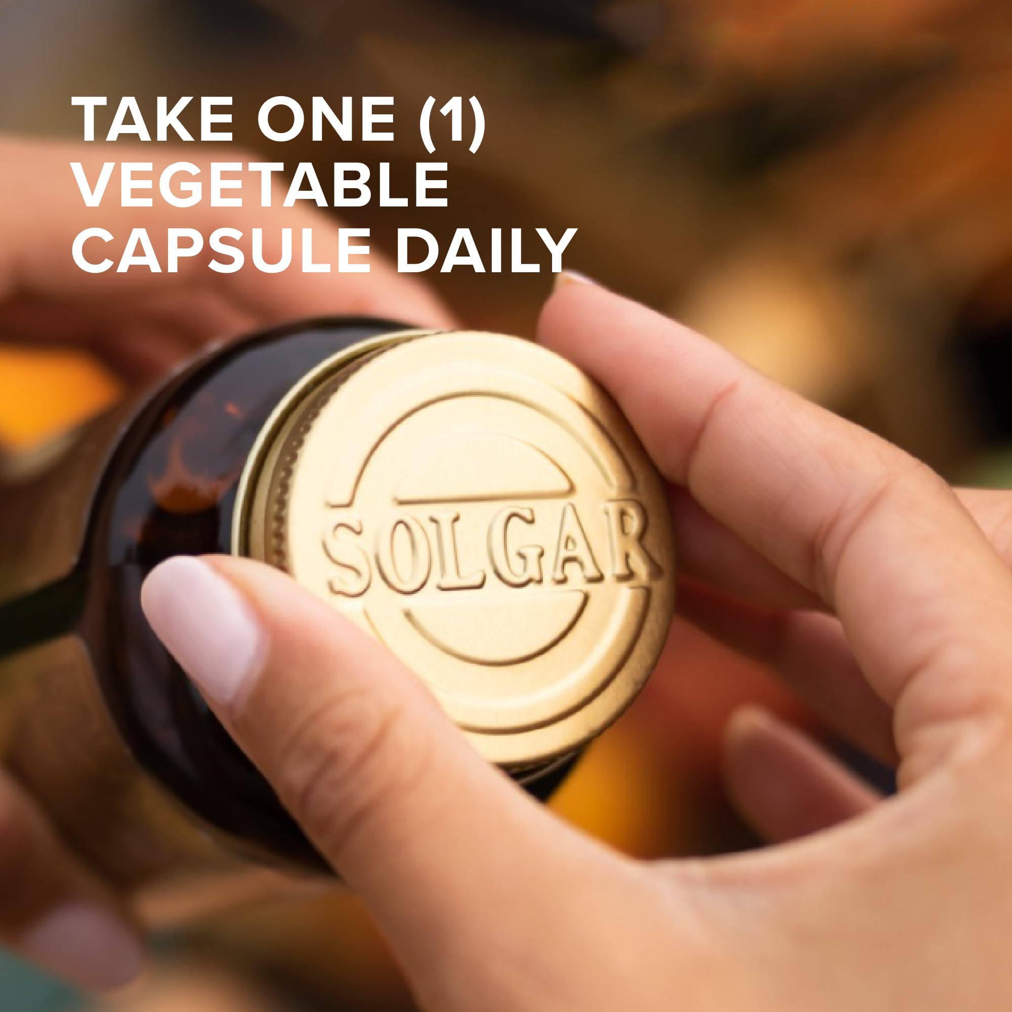 Solgar B-Complex 50 capsules close-up with bright color for daily intake.