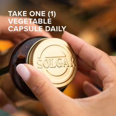 Solgar B-Complex 50 capsules close-up with bright color for daily intake.