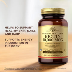 Non-GMO vegan symbol displayed on packaging for Solgar Biotin.