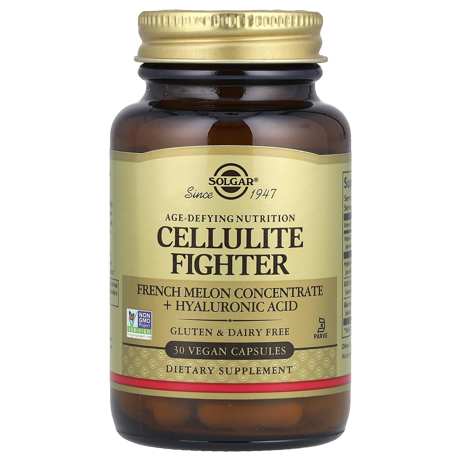 Solgar Cellulite Fighter capsules close-up suggests easy daily intake.
