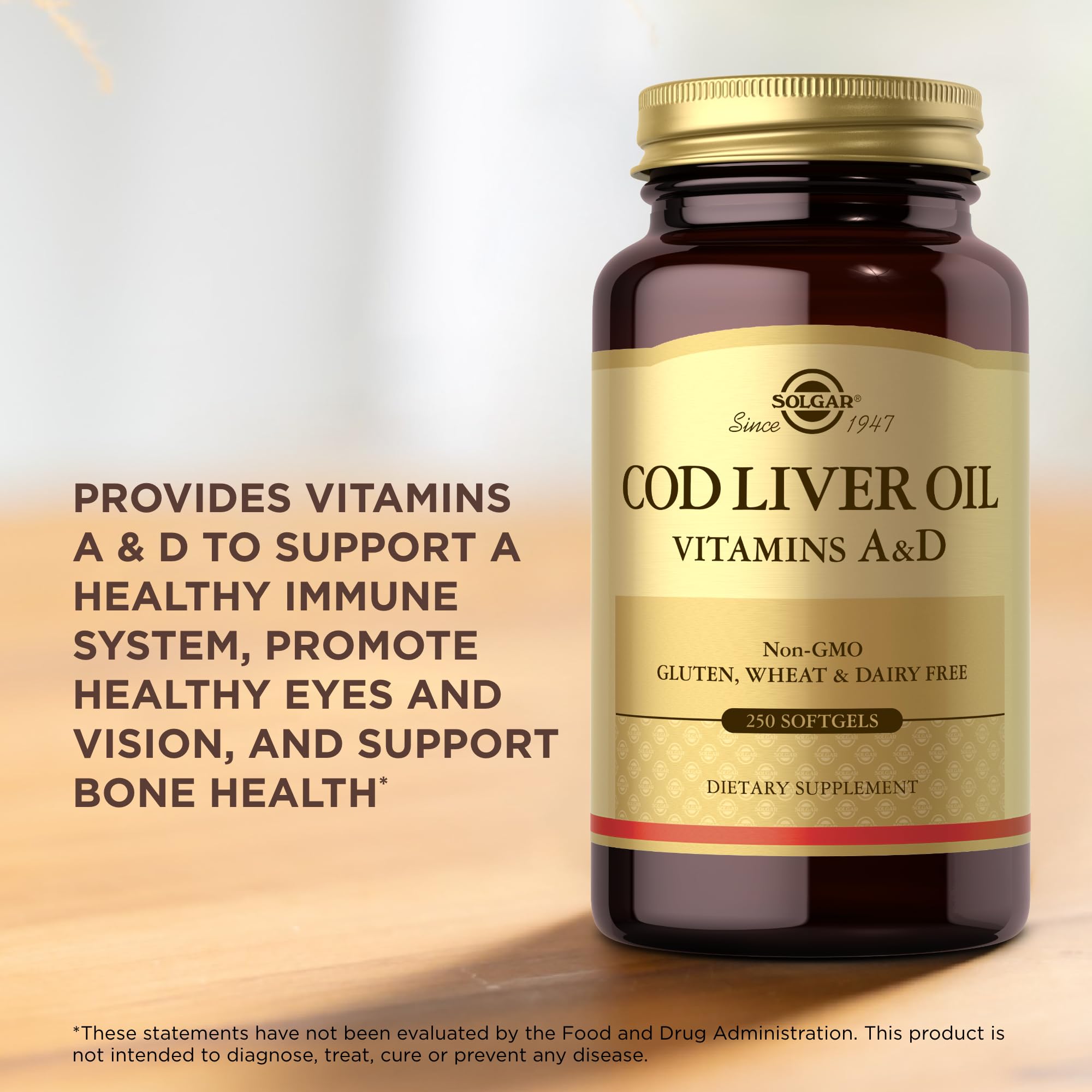 Solgar Cod Liver Oil label non GMO gluten free mark signals clean ingredients