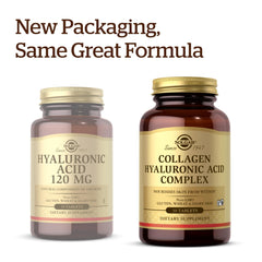 Solgar Collagen Hyaluronic Acid Complex packaging hints at gluten free dairy free formulation