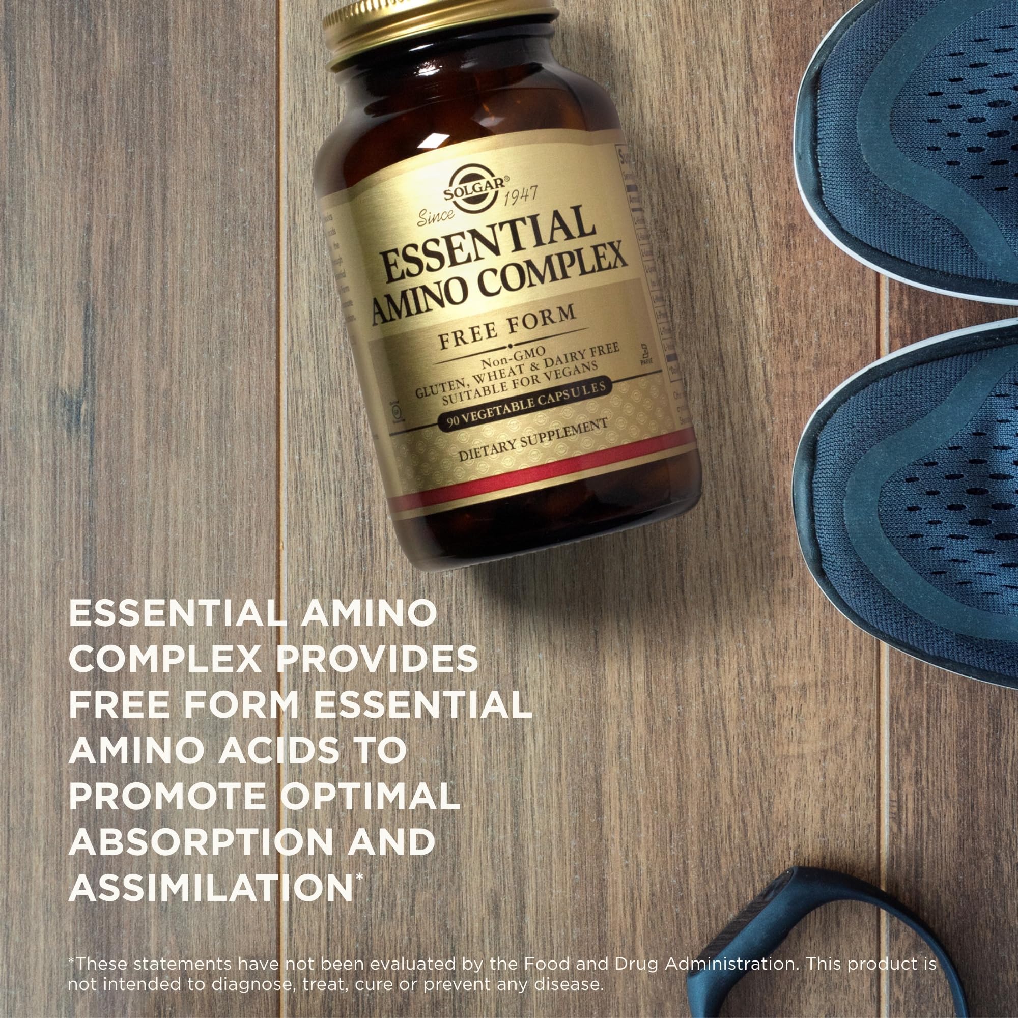 Solgar Essential Amino Complex ingredients label detailing essential amino acids
