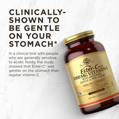Vegetarian-friendly Solgar Ester-C Plus label for plant-based consumers.