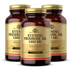 Solgar Evening Primrose Oil bottle focus for healthy skin support.