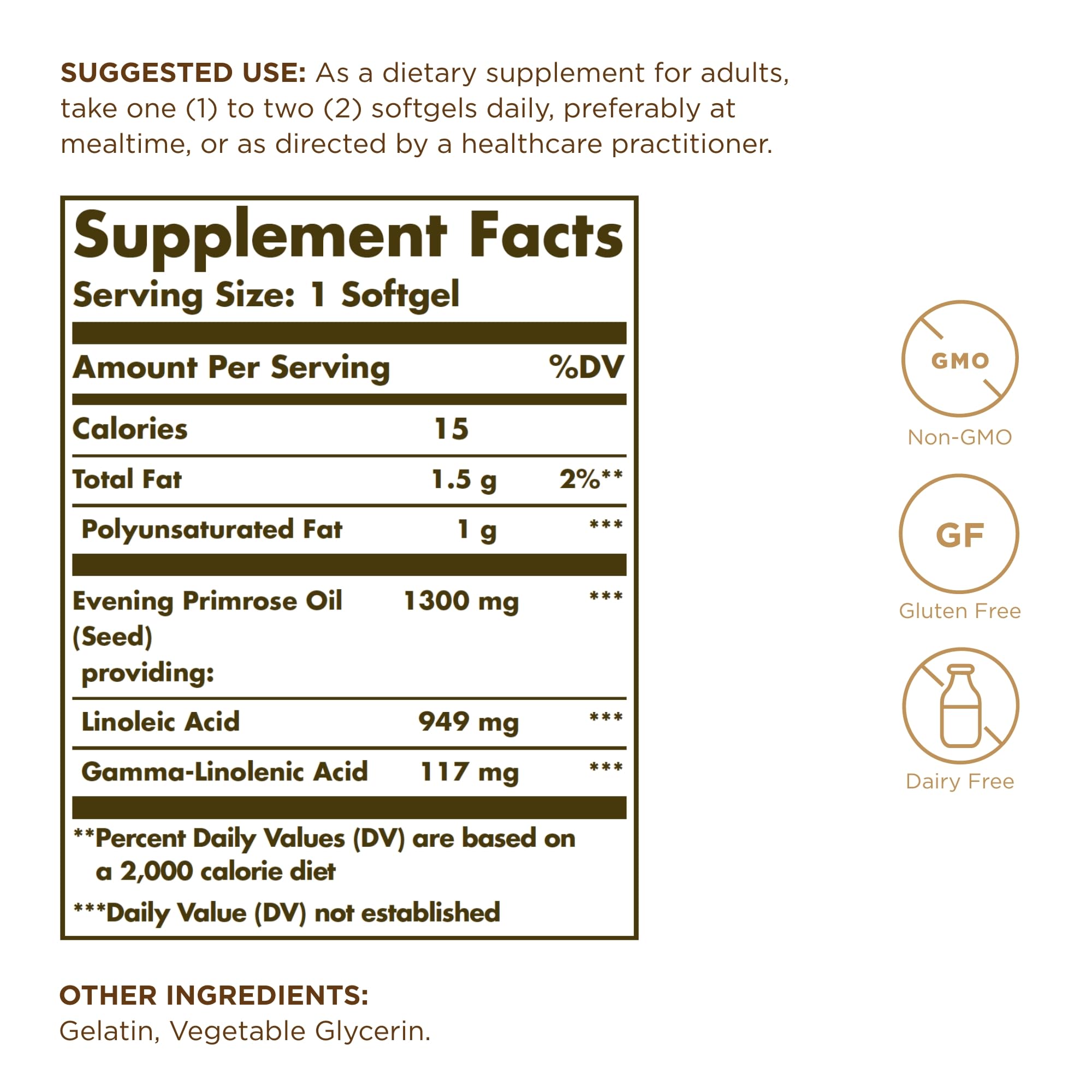 Solgar Evening Primrose Oil softgels close-up for convenient daily skin hydration.