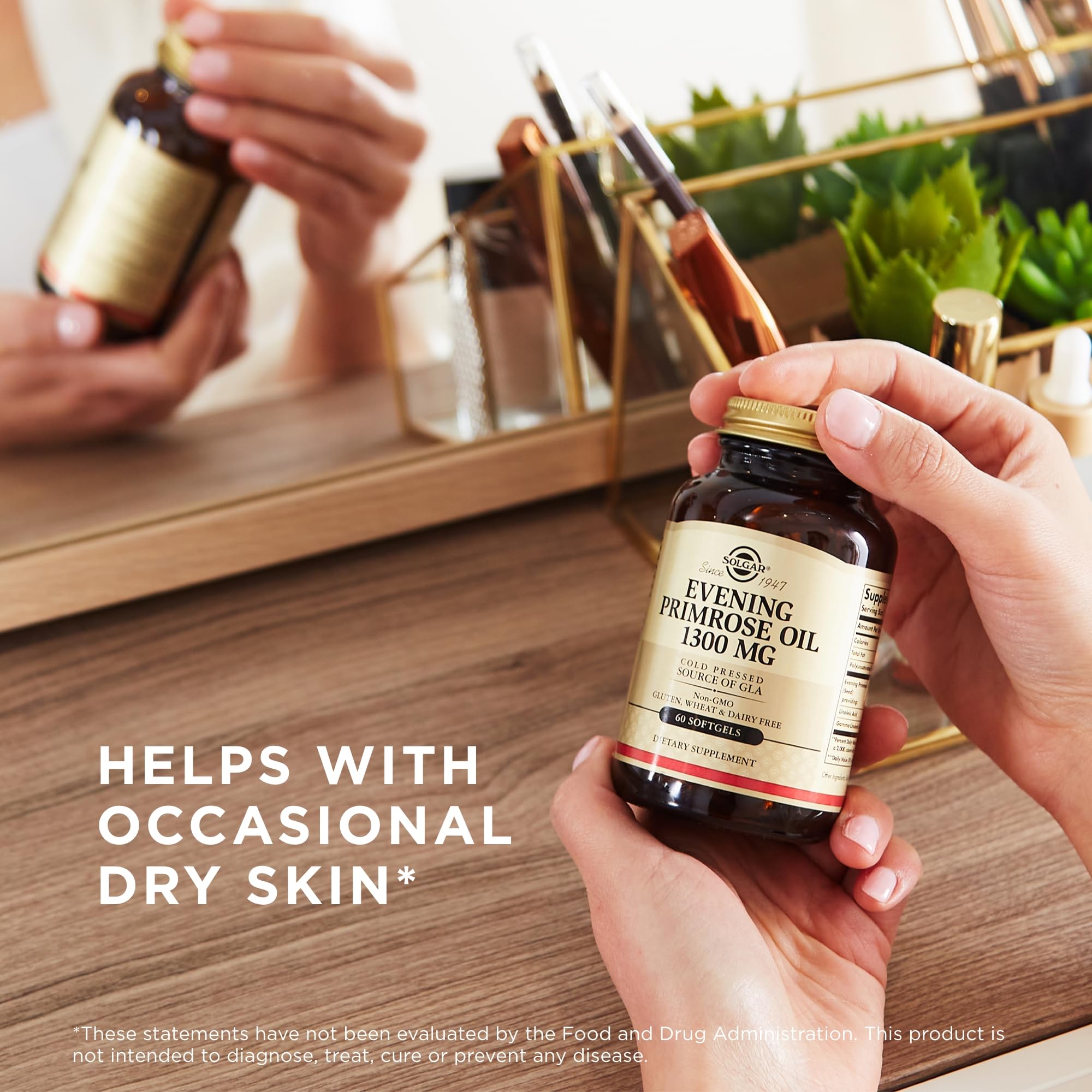 Solgar packaging shows non-GMO and gluten-free notes for sensitive diets.