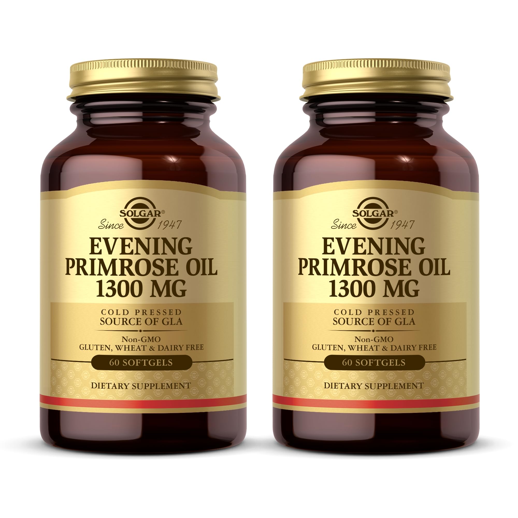 Solgar Evening Primrose Oil 1300 mg bottle front view supports healthy skin routine