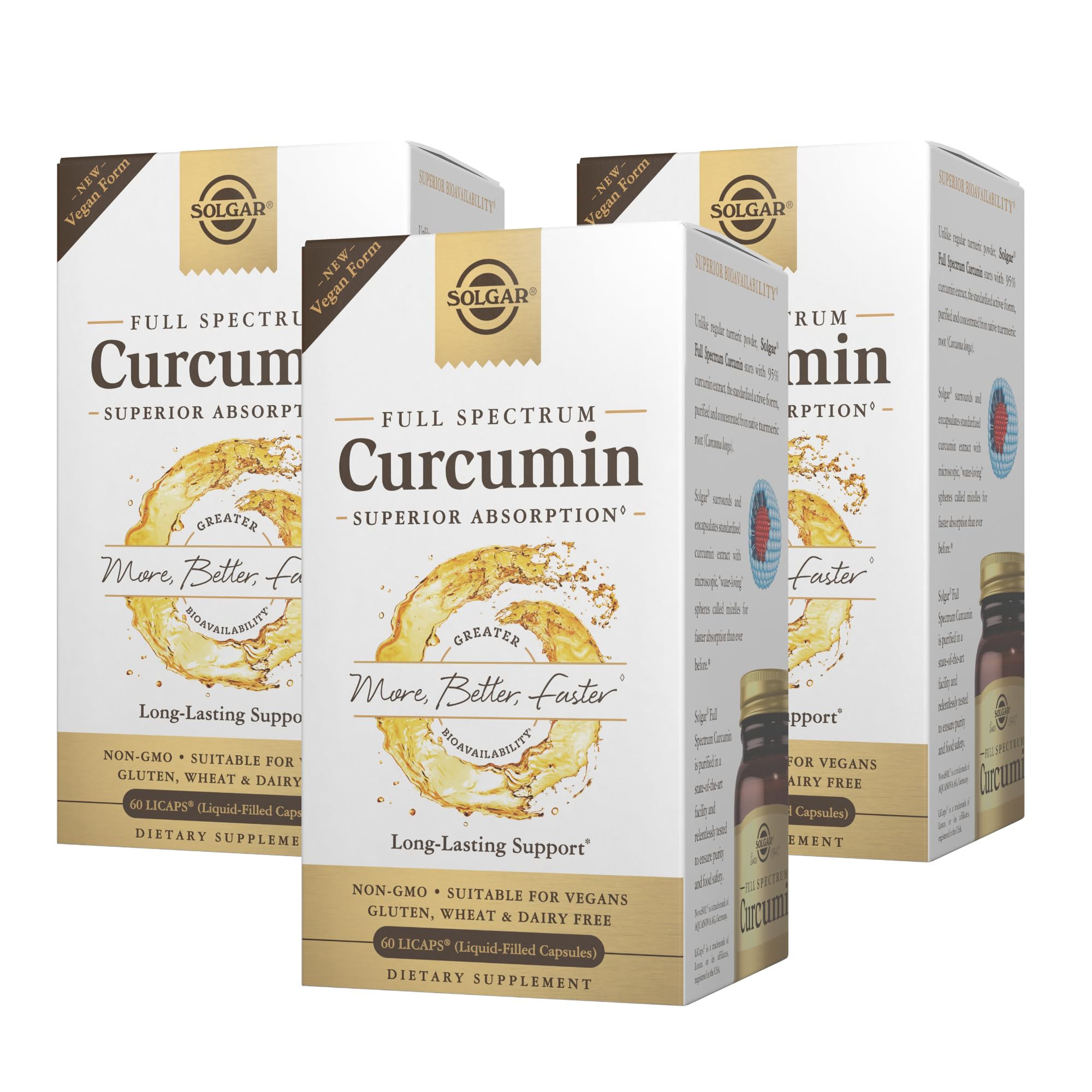 Solgar Full Spectrum Curcumin bottle with LiCaps for enhanced absorption