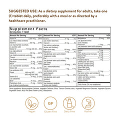 Solgar Iron-Free VM-75 bottle on wood shelf shows vegan, gluten- and dairy-free multivitamin.