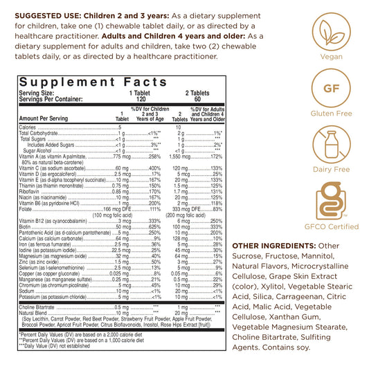 Solgar Kangavites Bouncin’ Berry chewable tablets close-up for kids.