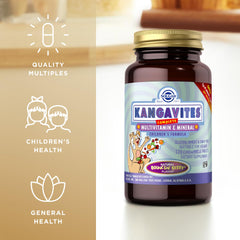 Solgar Kangavites kids enjoying chewables in berry flavor.