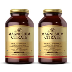 Solgar Magnesium Citrate bottle front view highlighting highly absorbable formula
