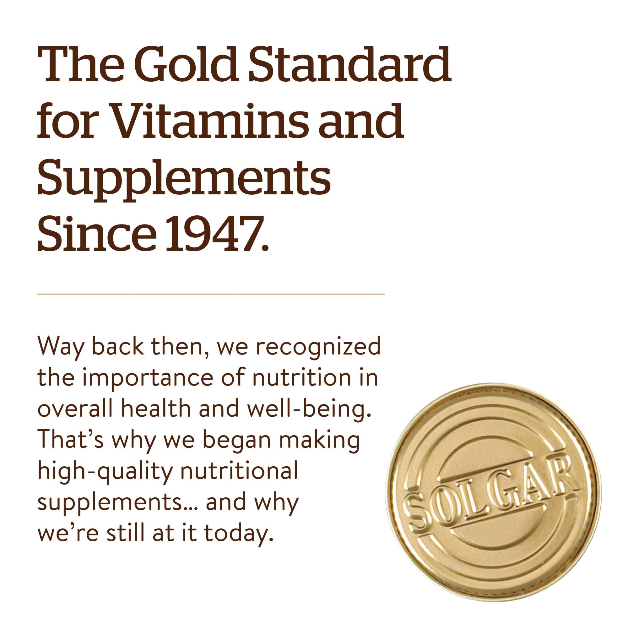 Solgar packaging emphasizes non-GMO and clean ingredient claims for safe use