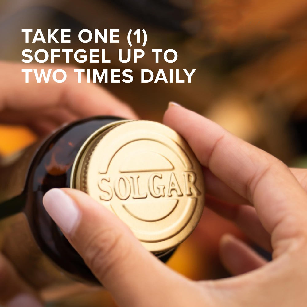 Solgar ubiquinol pack of 2 displayed to highlight value and 100 servings.