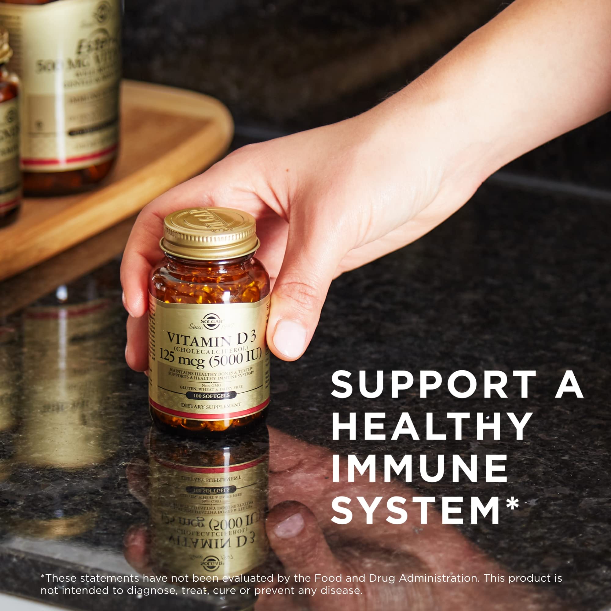 Pack of two Solgar Vitamin D3 softgels ready for long-term use