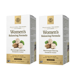 Solgar Women’s Balancing Formula bottle front shows vegan and kosher labels.