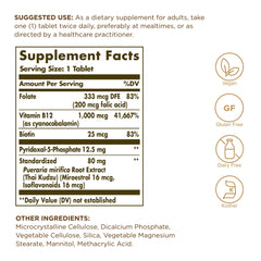 Solgar Women’s Balancing Formula capsules for plant-based energy and balance.