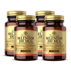 Solgar Yeast-Free Selenium 100 mcg bottle closeup showing purity and potency