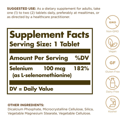 Solgar Yeast-Free Selenium pills ready for daily use and antioxidant support