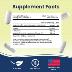 Solid Sleep Deep Sleep Formula label highlights a melatonin-free, non-habit forming option.