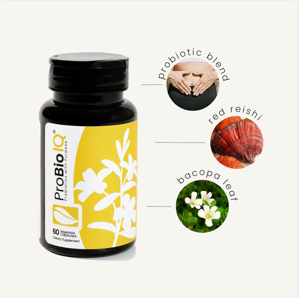 Solle Naturals ProBio IQ bottle on a shelf showing a reliable month-long supply