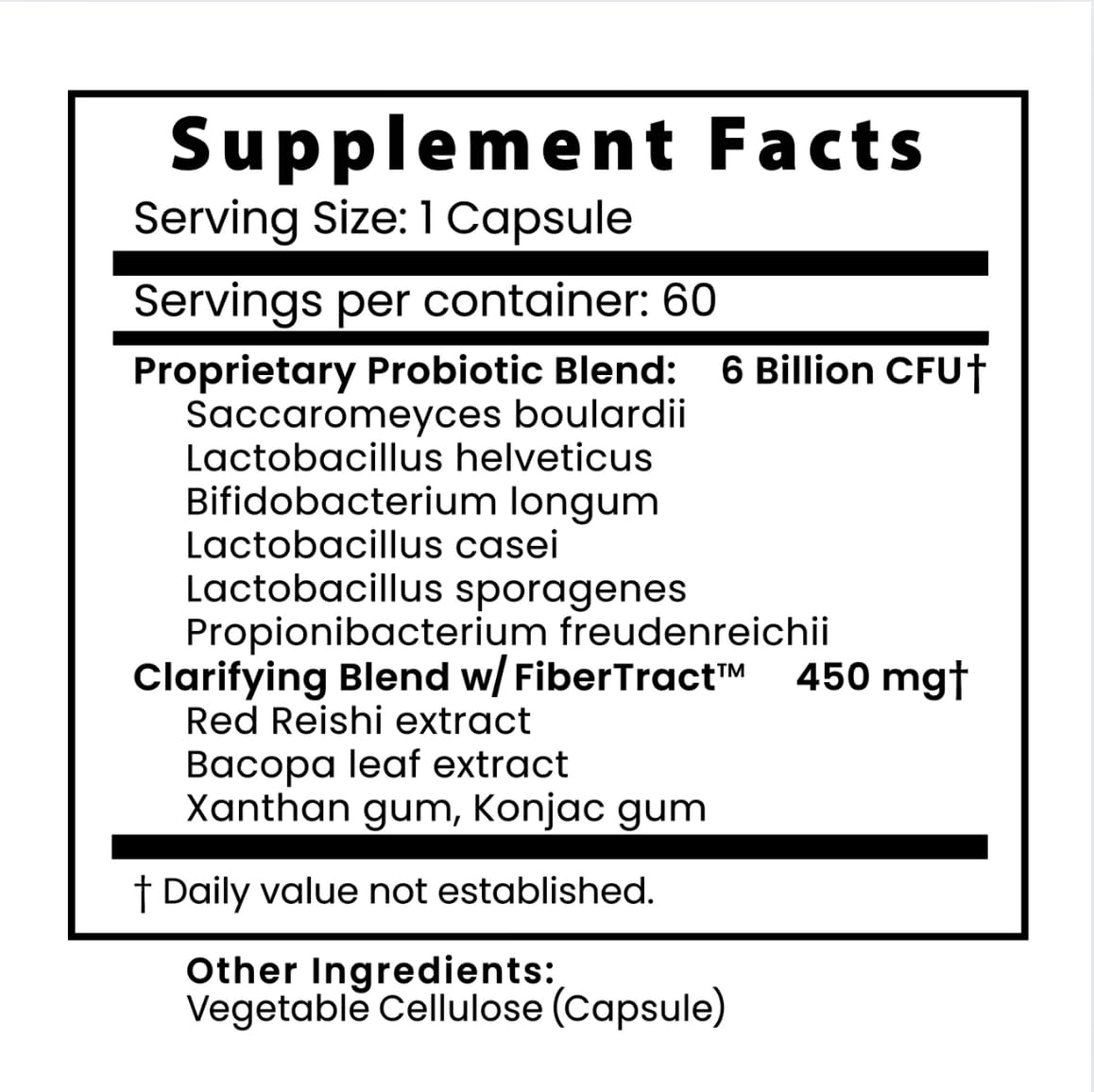 Solle Naturals ProBio IQ label closeup with product details for easy decision