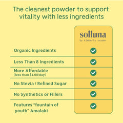Solluna Greens Superfood Powder packaging ready for daily use