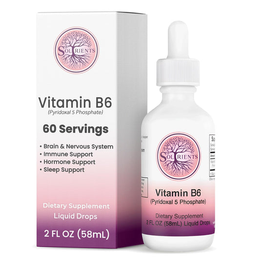 Soltrients B6 P5P bottle front showing active B6 form for daily energy support