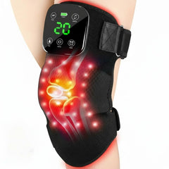 Solun red light knee brace front view showing dual wavelength therapy for relaxation