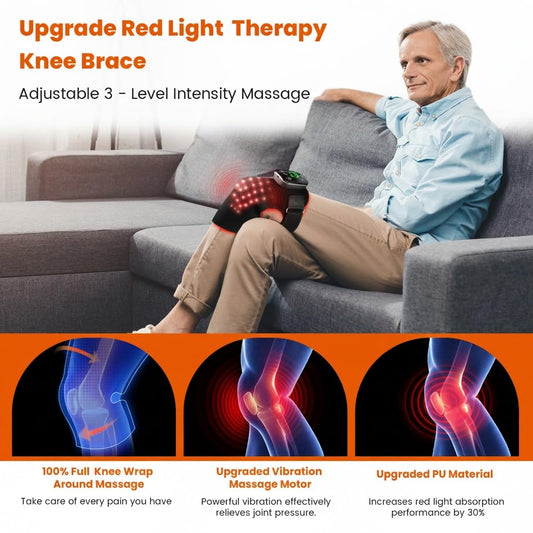 Solun red light knee brace side view highlighting fit and comfort