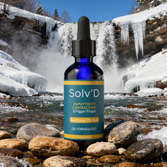 SOLV'D skin health close-up emphasizes all-natural ingredients for safe topical care.