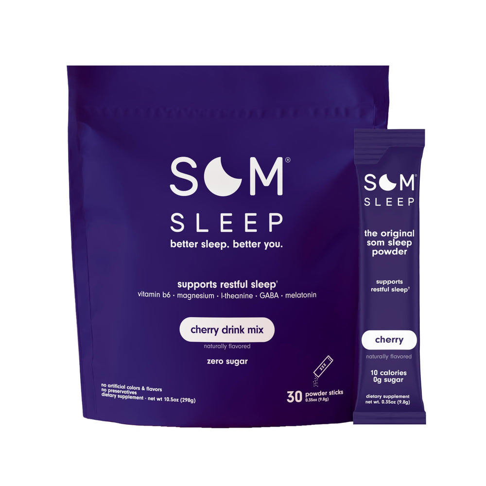 Som Sleep cherry sachets ready to mix for a calm night