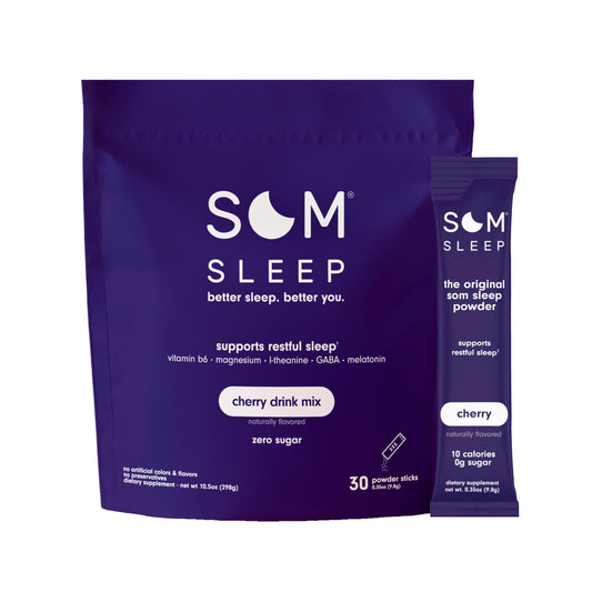Som Sleep cherry sachets ready to mix for a calm night