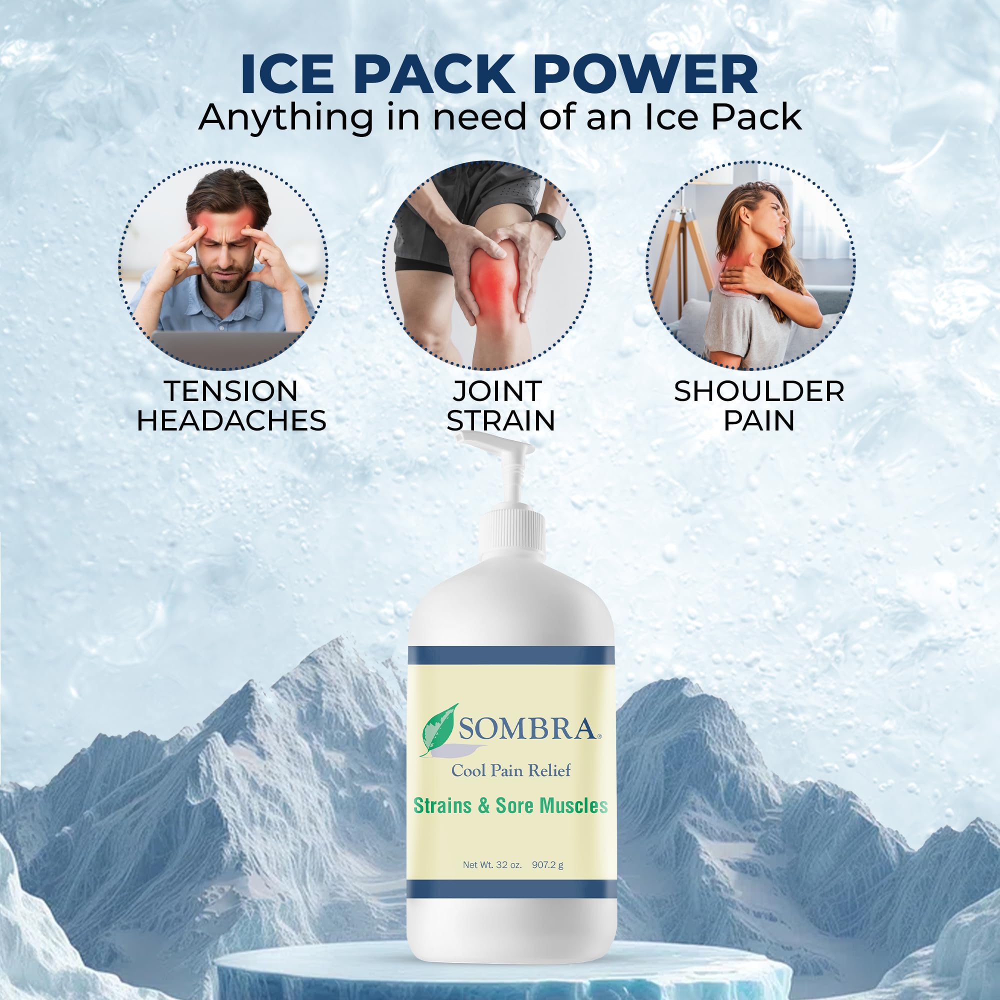Sombra Original gel with menthol provides quick cooling action on skin