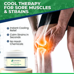 Sombra Pain Relief Gel application highlights targeted, fast-acting comfort.