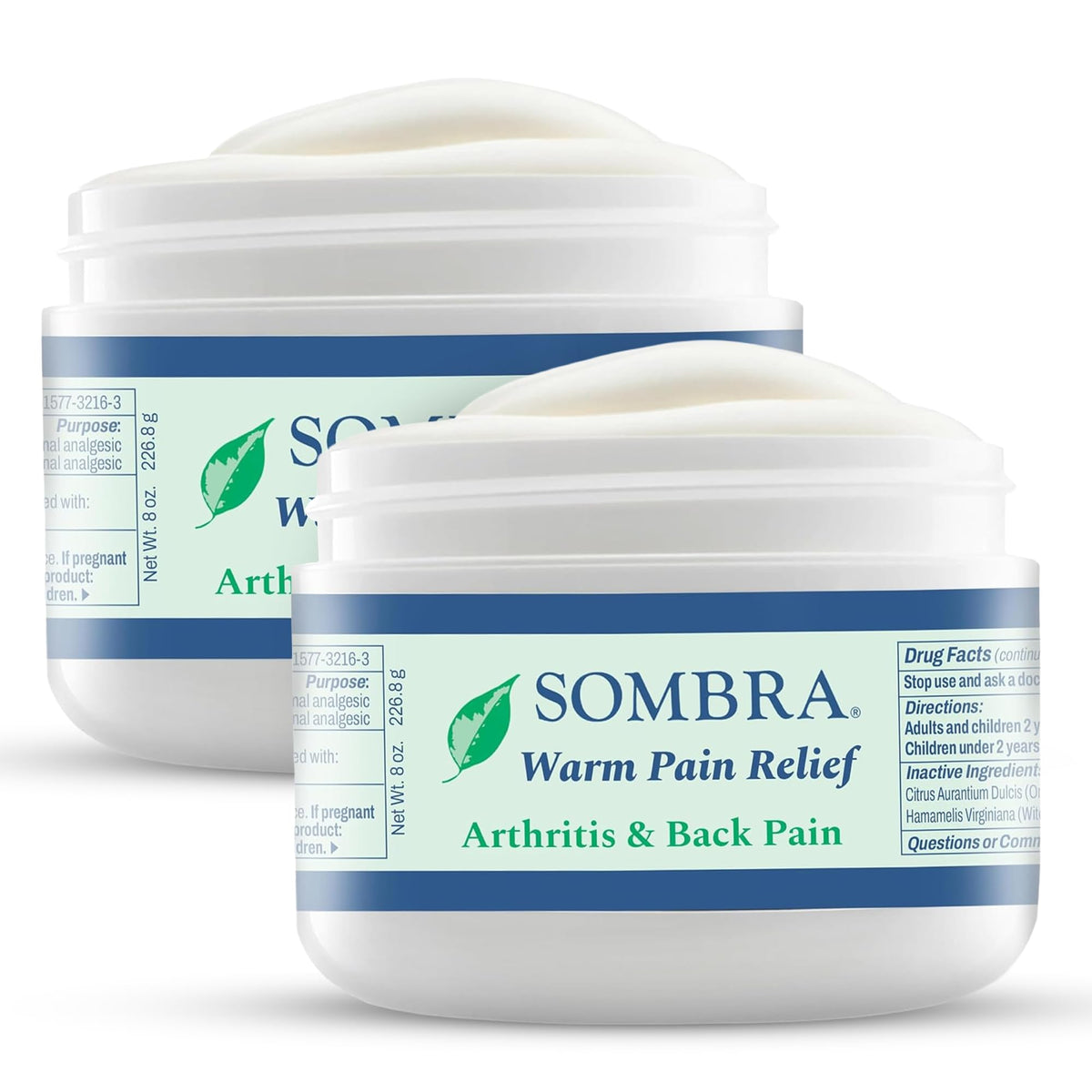 Sombra Warm Pain Relief Gel 8oz bottle with quick absorption and refreshing orange scent.