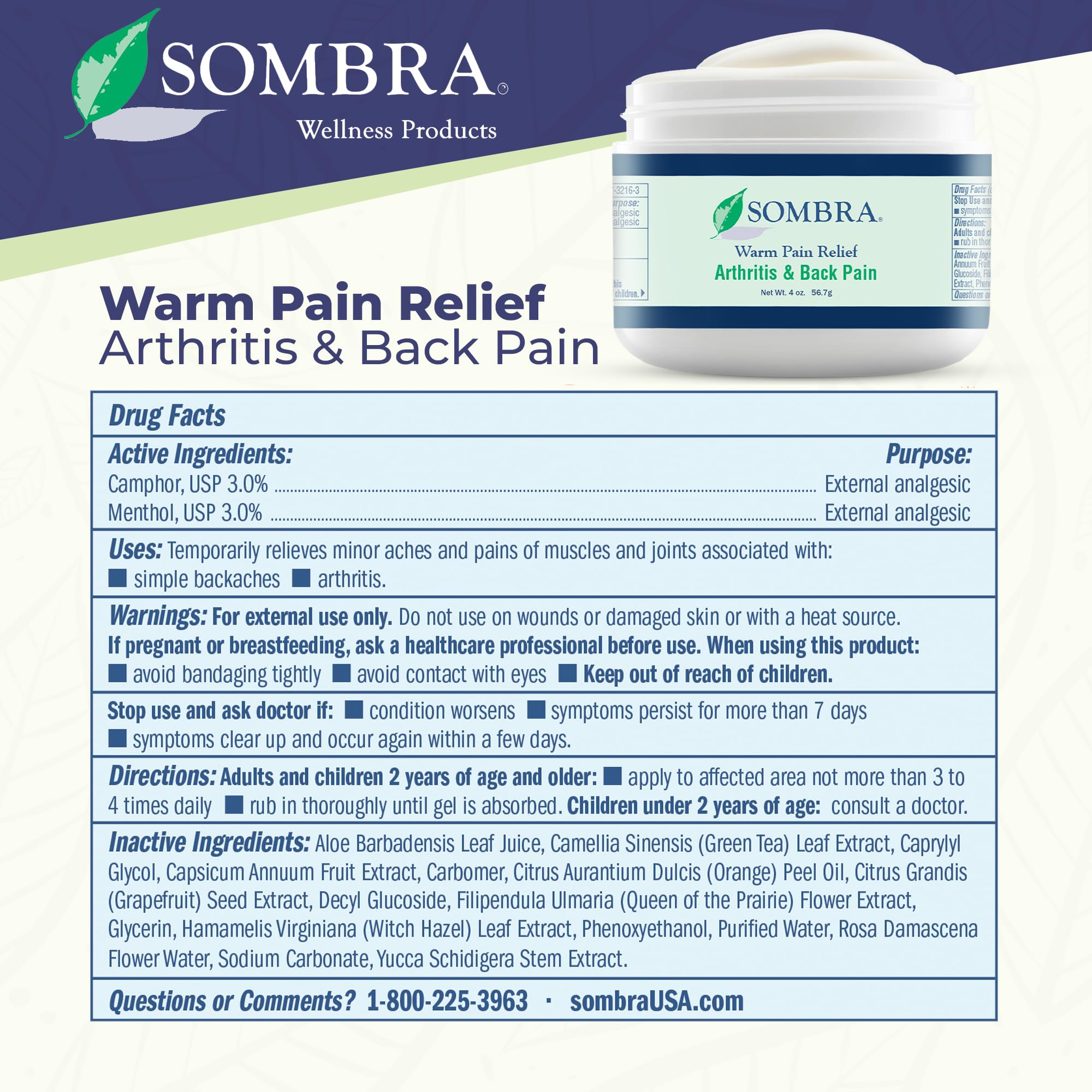 Sombra warm relief gel suits at-work or gym recovery sessions.