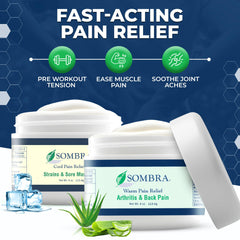 Sombra Warm Therapy Gel jar provides soothing warming relief at home.