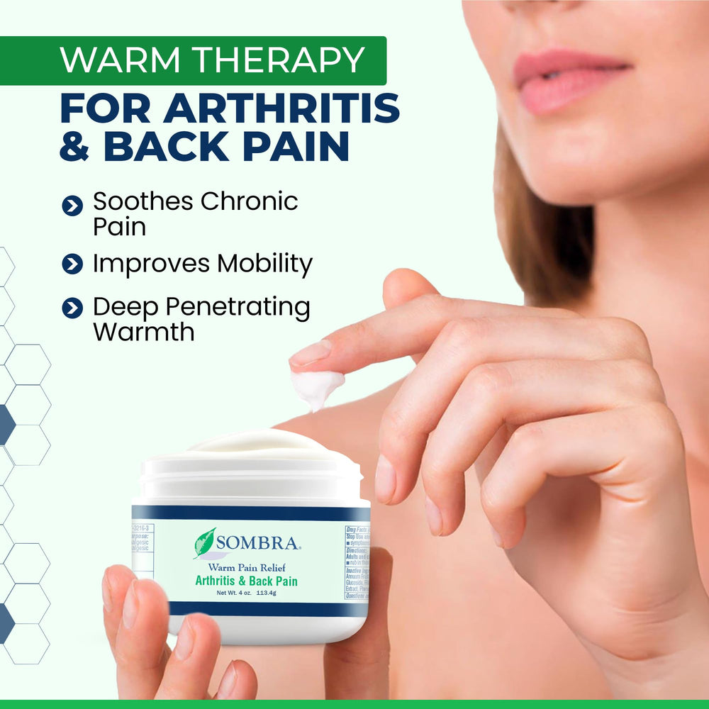 Sombra Warm Therapy Gel packaging emphasizes on-the-go use.
