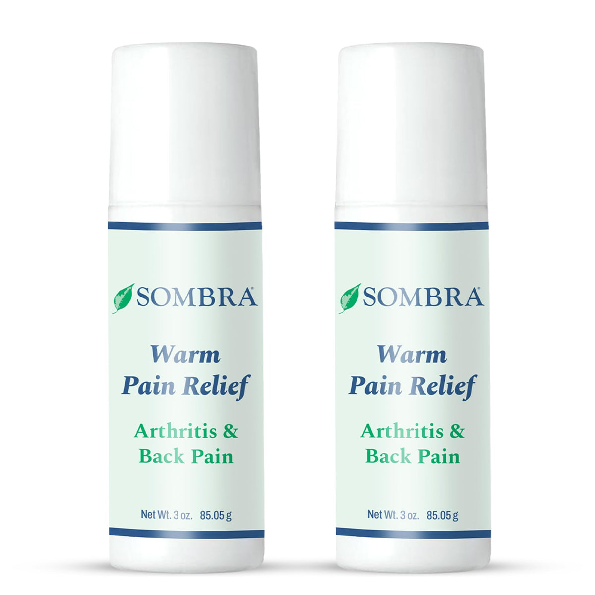Sombra Warm Pain Relief Gel jar close-up with orange scent