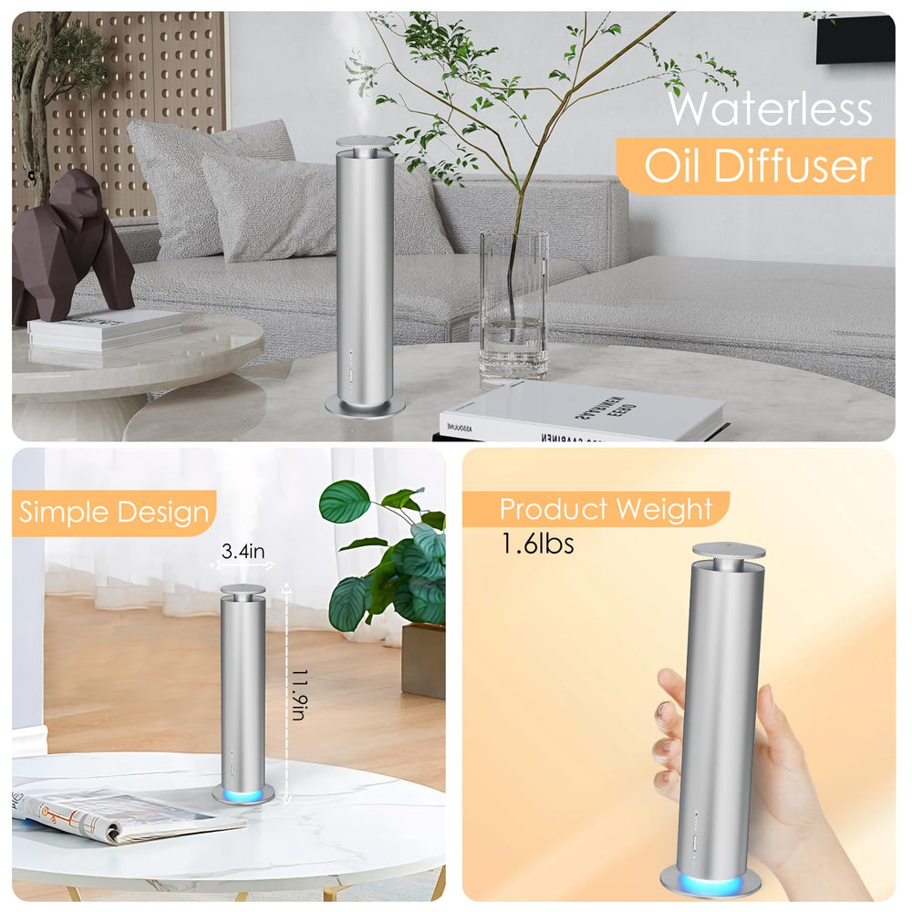 Somniare waterless diffuser includes five 3.3 oz oils for immediate use.