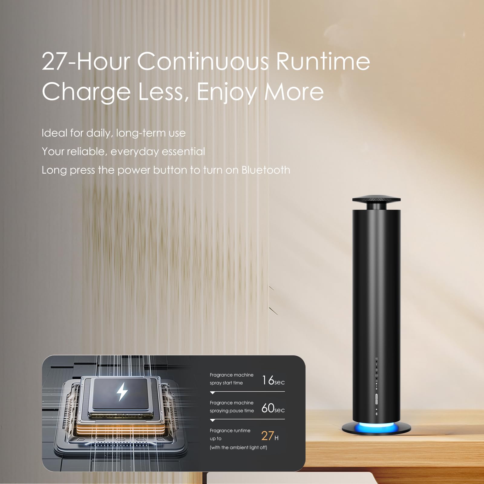 Somniare waterless diffuser compact design supports energy-efficient daily use