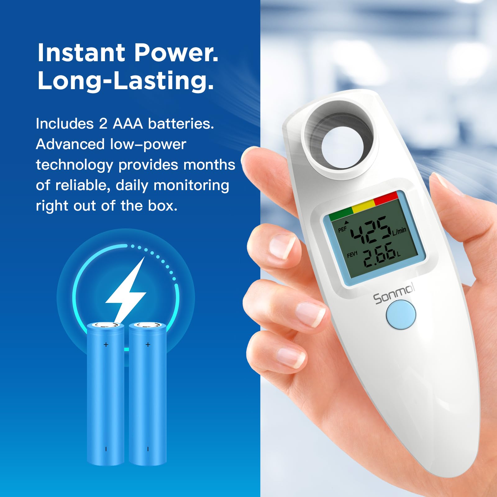 QR guide icon on Sonmol Peak Flow Meter for personalized targets.