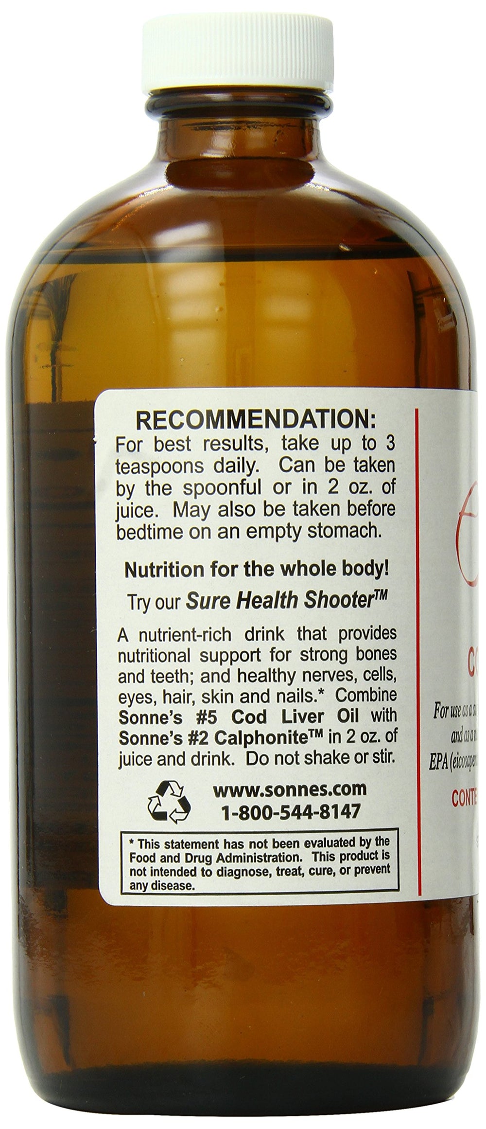 Sonne's cod liver oil No. 5 highlights North Atlantic sourcing for purity.