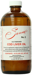 Sonne's Old Fashioned Cod Liver Oil No. 5 bottle shows natural vitamins A and D for daily nutrition.