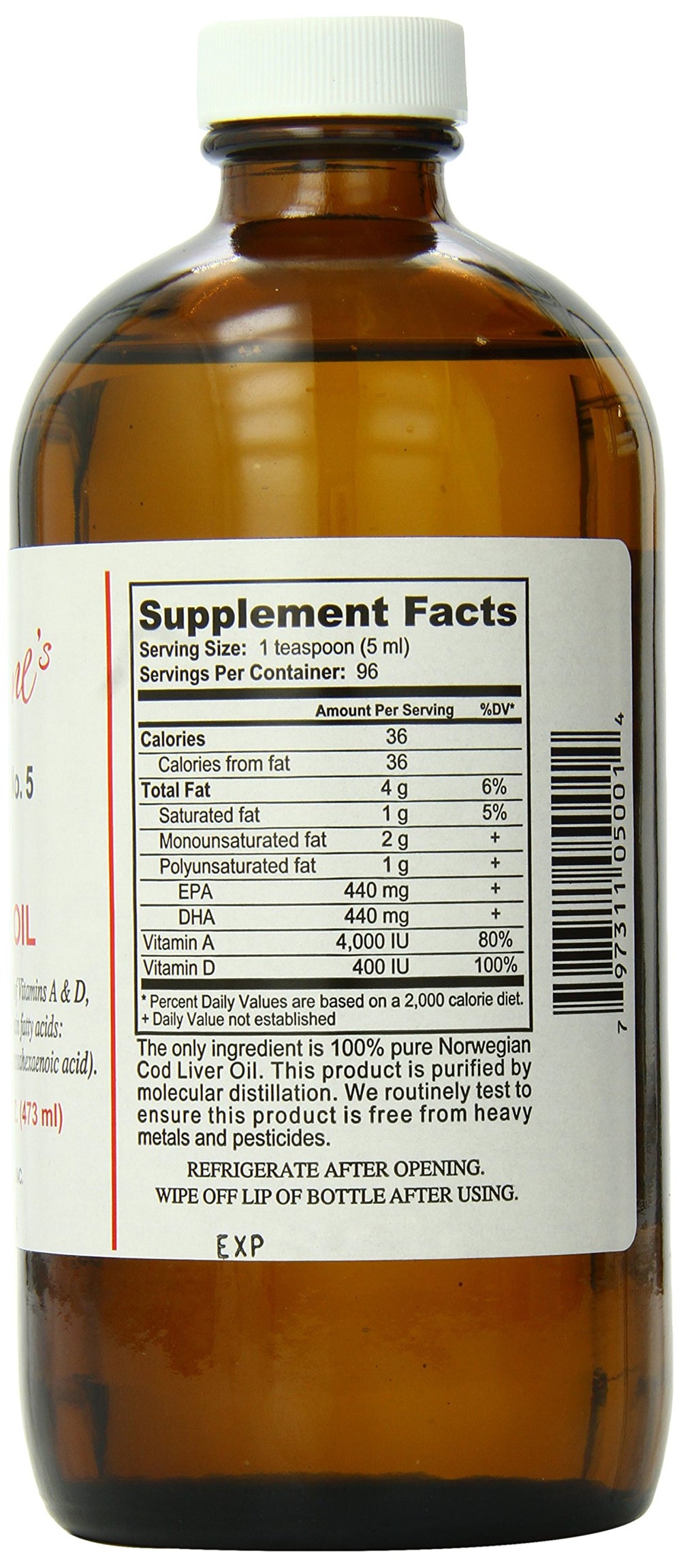 Sonne's No. 5 cod liver oil shown with dosing spoon, suggesting simple daily usage.