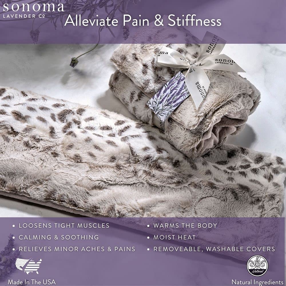 Sonoma Lavender spa heat wrap supporting lower back with soft, weighted warmth